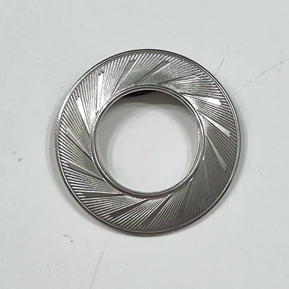 Vintage Lieba USA Scarf Brooch‎ Pin Clip Silver Tone Modern Style